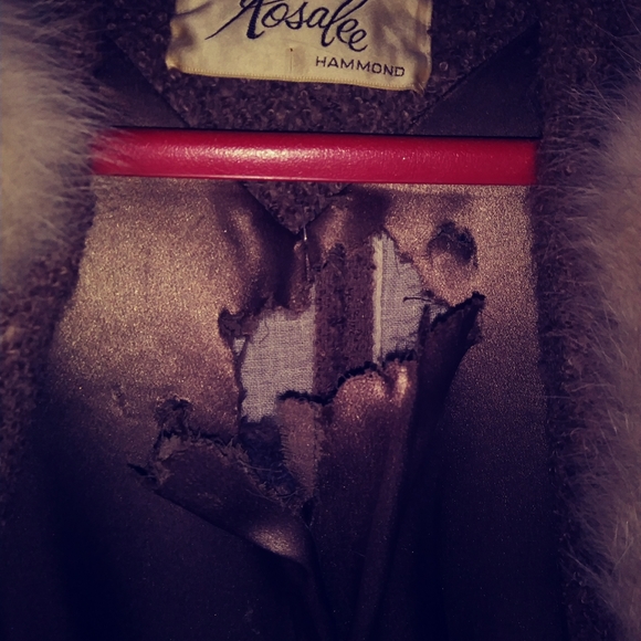 Vintage Jackie O Style Mink Collar Wool Coat - Picture 3 of 5